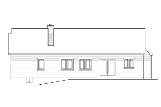 Exterior - Rear Elevation for Ranch House Plan #22-625 - 3 bed, 2 bath