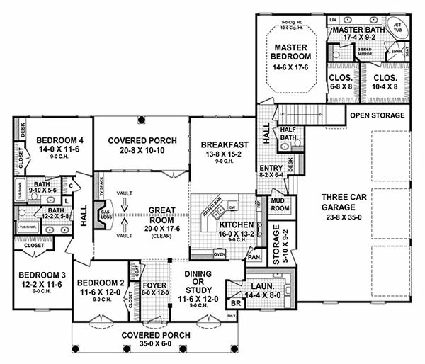 House Plan Design - European Floor Plan - Main Floor Plan #21-202