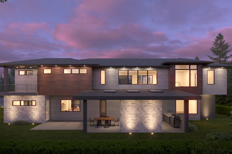Architectural House Design - Exterior - Rear Elevation for Contemporary House Plan #1066-193 - 5 bed, 6.5 bath
