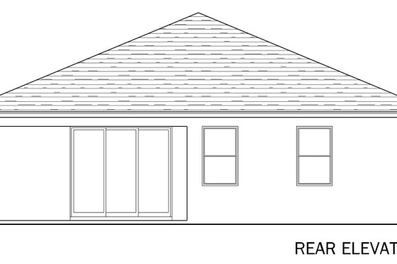 Exterior - Rear Elevation for Traditional House Plan #1058-250 - 4 bed, 3 bath