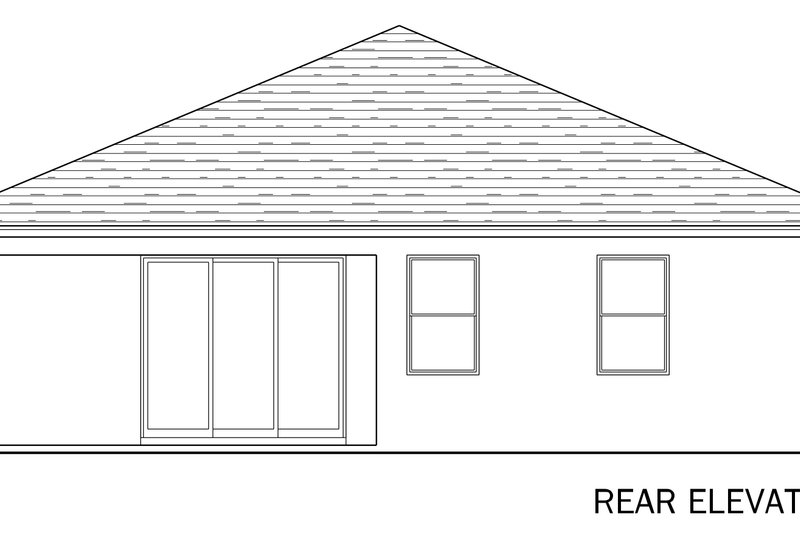 Architectural House Design - Exterior - Rear Elevation for Traditional House Plan #1058-250 - 4 bed, 3 bath