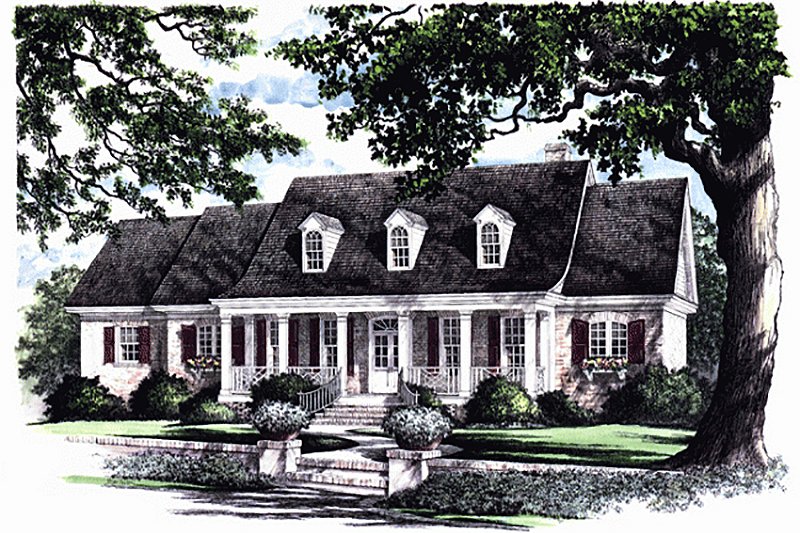 Dream House Plan - Exterior - Front Elevation for Southern House Plan #137-176 - 3 bed, 3 bath
