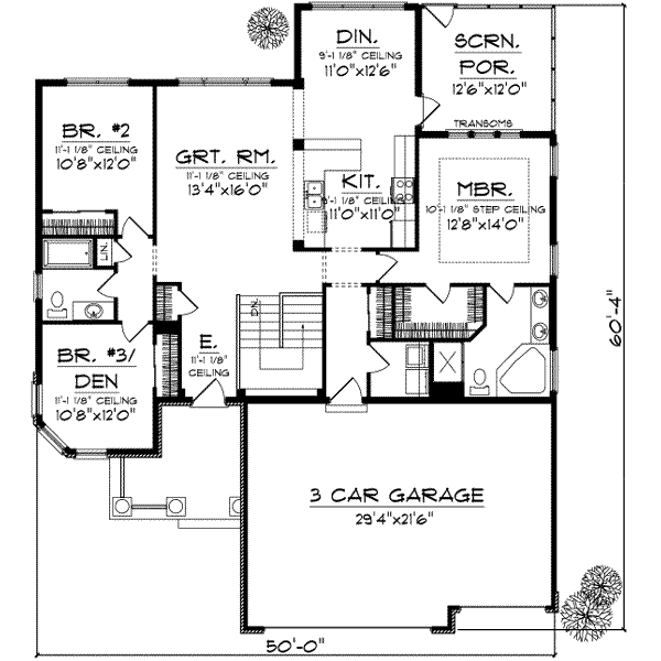 Architectural House Design - Craftsman Floor Plan - Main Floor Plan #70-723