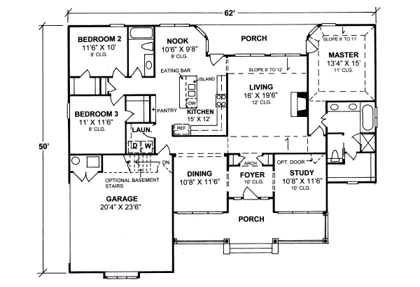 Dream House Plan - Traditional Floor Plan - Main Floor Plan #20-343