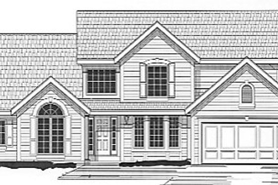Exterior - Front Elevation for Traditional House Plan #67-402 - 4 bed, 3 bath