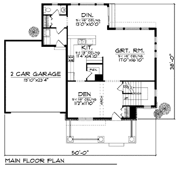 Traditional Floor Plan - Main Floor Plan #70-917