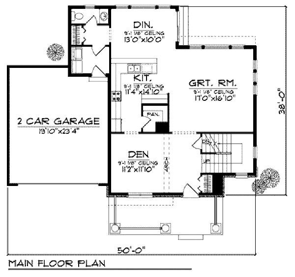 House Plan Design - Traditional Floor Plan - Main Floor Plan #70-917