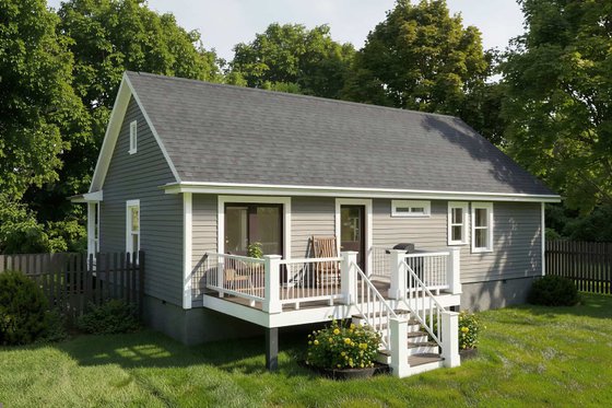 Exterior - Rear Elevation for Country House Plan #79-118 - 3 bed, 2 bath