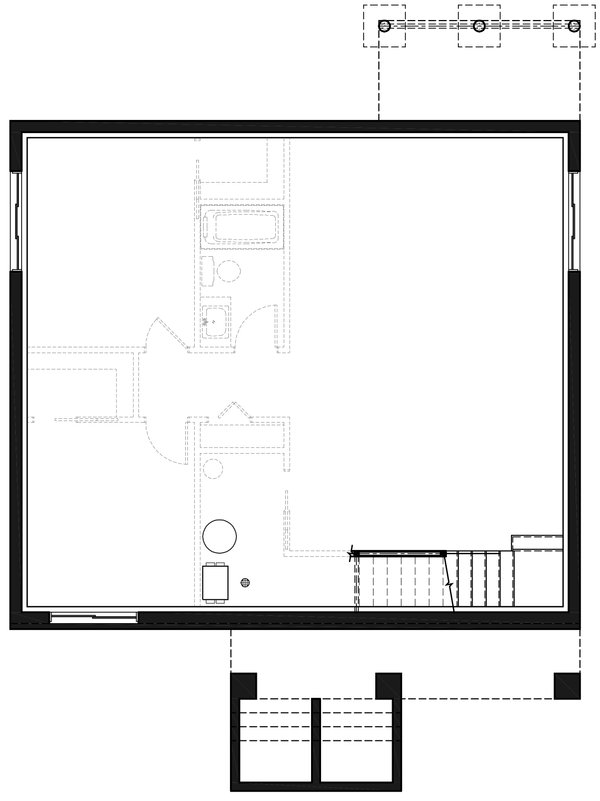 House Blueprint - Bungalow Floor Plan - Lower Floor Plan #23-2812