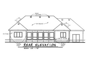 Exterior - Rear Elevation for Craftsman House Plan #20-2066 - 2 bed, 2 bath