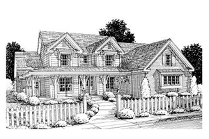 Dream House Plan - Farmhouse Exterior - Front Elevation Plan #20-1364