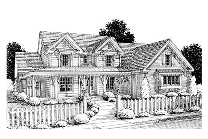 Dream House Plan - Farmhouse Exterior - Front Elevation Plan #20-1364