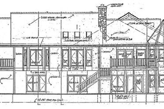 Exterior - Rear Elevation for Traditional House Plan #312-589 - 4 bed, 4 bath