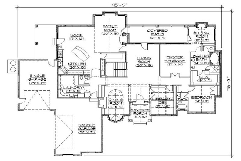 Dream House Plan - Floor Plan - Main Floor for European House Plan #5-341 - 5 bed, 5.5 bath