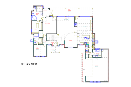 Floor Plan - Main Floor for European House Plan #408-105 - 4 bed, 4.5 bath