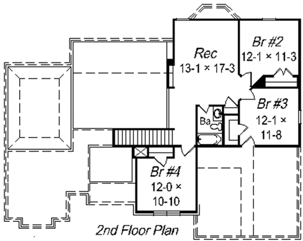 European Floor Plan - Upper Floor Plan #329-265