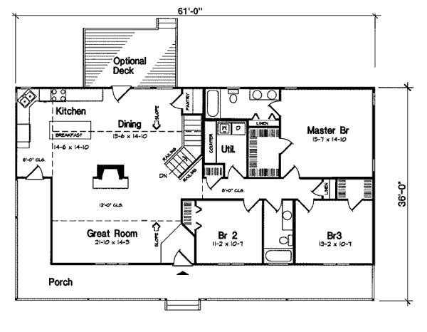Farmhouse Floor Plan - Main Floor Plan #312-599