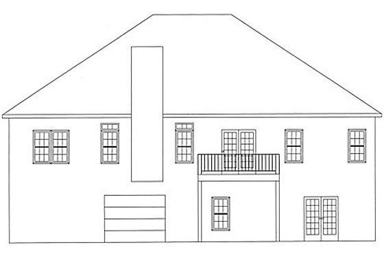 Exterior - Rear Elevation for Country House Plan #437-13 - 3 bed, 2 bath