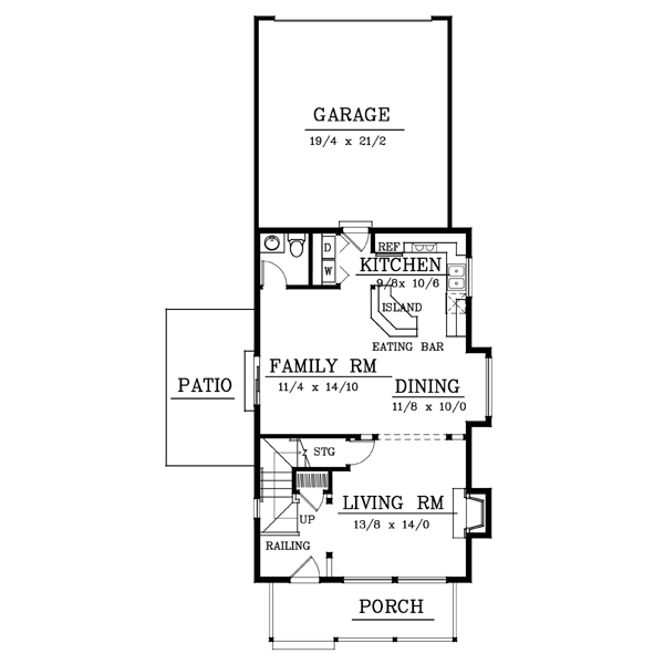 Cottage Floor Plan - Main Floor Plan #100-406