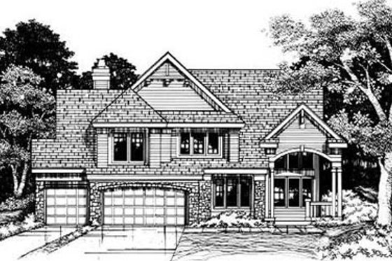 Exterior - Front Elevation for Traditional House Plan #50-171 - 5 bed, 3 bath