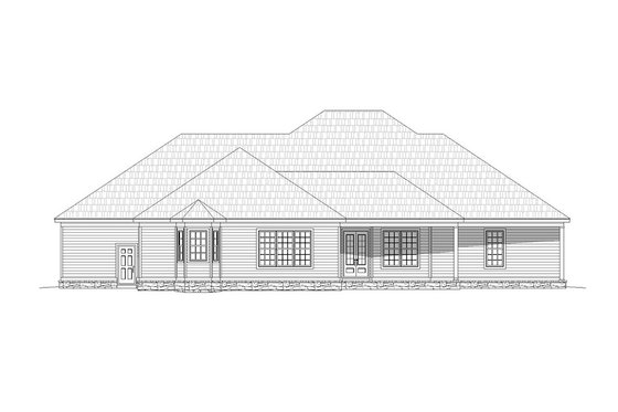 Exterior - Rear Elevation 1 for Country House Plan #932-23 - 4 bed, 4.5 bath