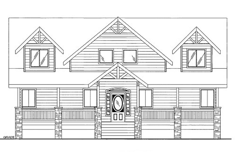 House Blueprint - Bungalow Exterior - Front Elevation Plan #117-736