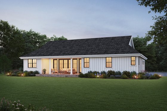 Exterior - Rear Elevation for Farmhouse House Plan #48-1126 - 3 bed, 2 bath