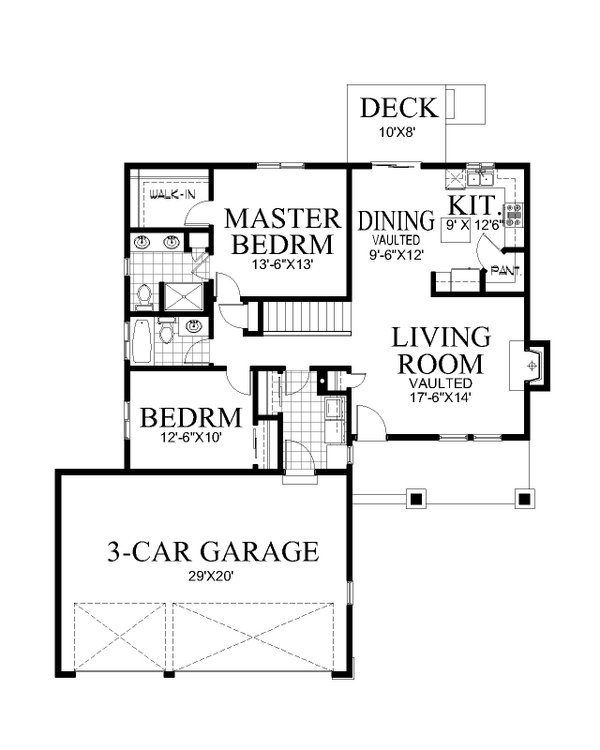 Architectural House Design - Craftsman Floor Plan - Main Floor Plan #112-307