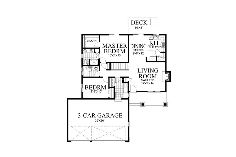 House Blueprint - Floor Plan - Main Floor for Craftsman House Plan #112-307 - 4 bed, 3 bath