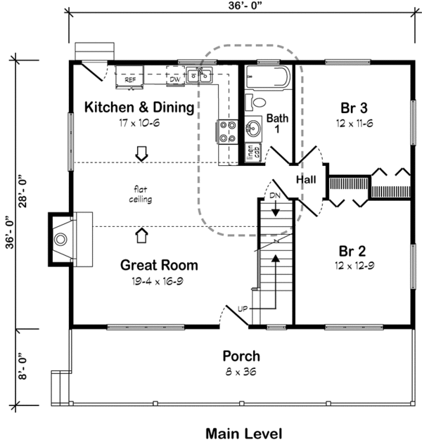 Country Floor Plan - Main Floor Plan #312-531