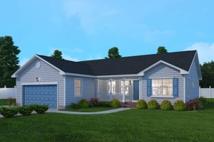 Ranch Exterior - Front Elevation Plan #1082-4