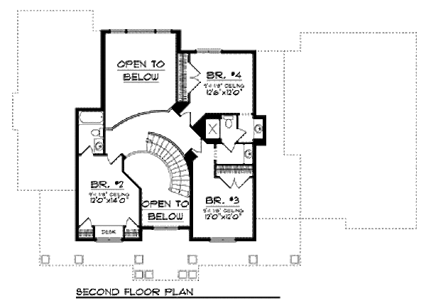 Dream House Plan - Craftsman Floor Plan - Upper Floor Plan #70-910