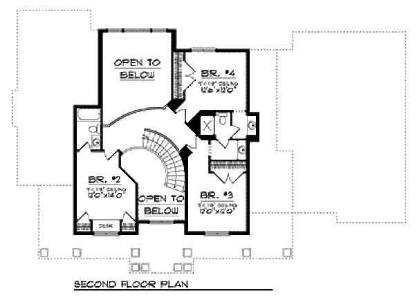 Craftsman Floor Plan - Upper Floor Plan #70-910