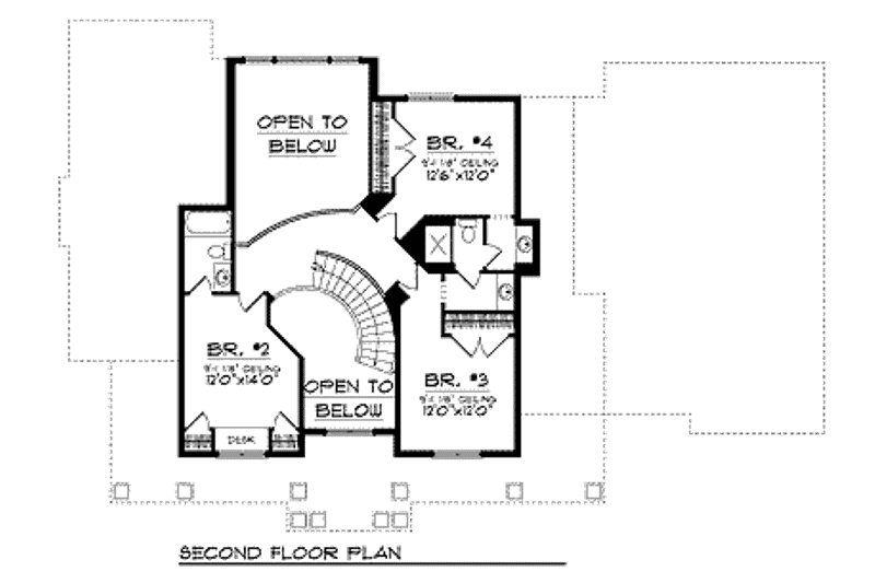 Home Plan - Floor Plan - Upper Floor for Craftsman House Plan #70-910 - 4 bed, 3.5 bath