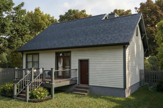 Exterior - Rear Elevation for Bungalow House Plan #79-335 - 3 bed, 2 bath