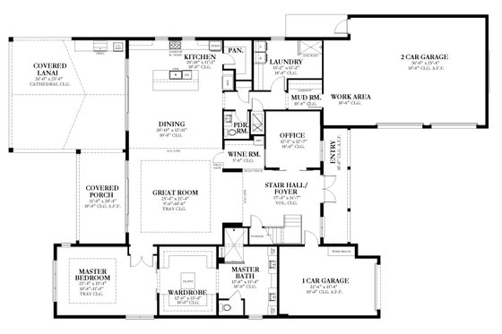 Floor Plan - Main Floor for Traditional House Plan #1058-227 - 4 bed, 4.5 bath