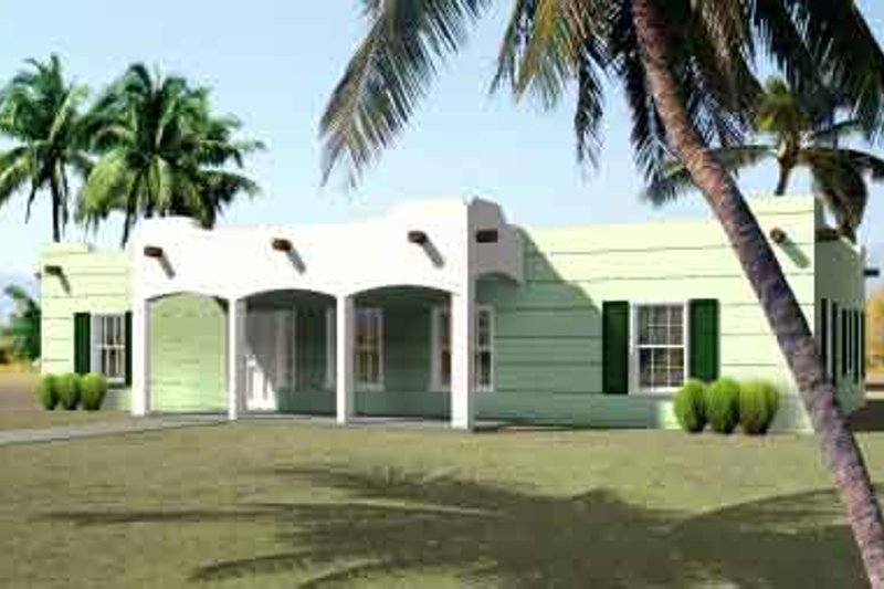 Dream House Plan - Adobe / Southwestern Exterior - Front Elevation Plan #1-1388