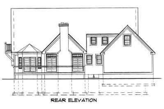Exterior - Rear Elevation for Traditional House Plan #75-156 - 4 bed, 2.5 bath