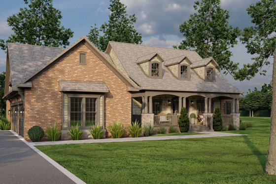 Exterior - Front Elevation 4 for Southern House Plan #17-2588 - 3 bed, 2.5 bath