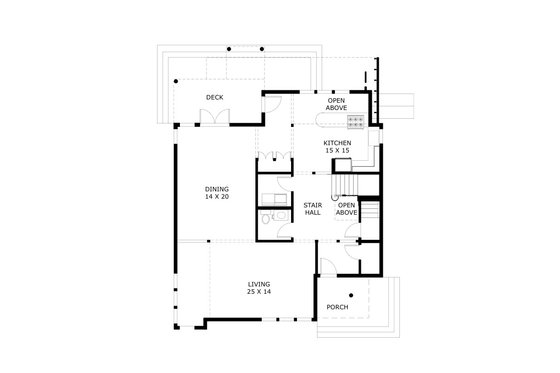 Floor Plan - Main Floor for Cabin House Plan #925-1 - 3 bed, 2.5 bath