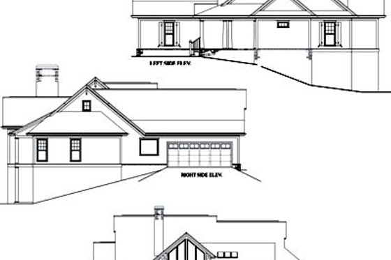 Exterior - Rear Elevation for Traditional House Plan #71-134 - 5 bed, 3.5 bath