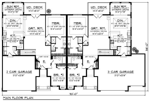 Architectural House Design - Traditional Floor Plan - Main Floor Plan #70-894