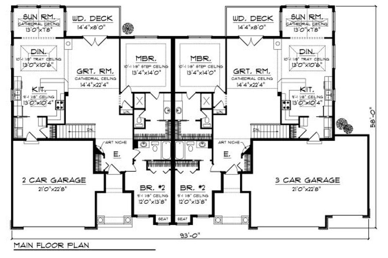 Home Plan - Floor Plan - Main Floor for Traditional House Plan #70-894 - 2 bed, 2 bath