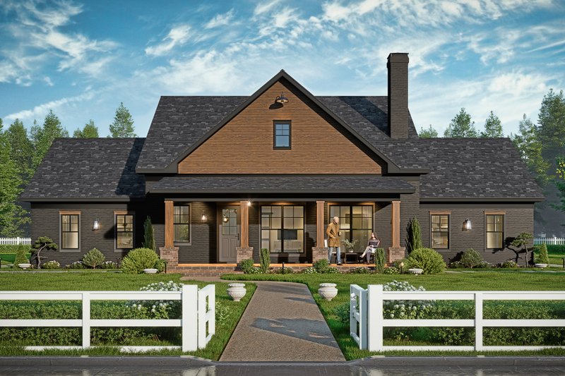 House Blueprint - Exterior - Front Elevation 3 for Farmhouse House Plan #54-683 - 3 bed, 2.5 bath
