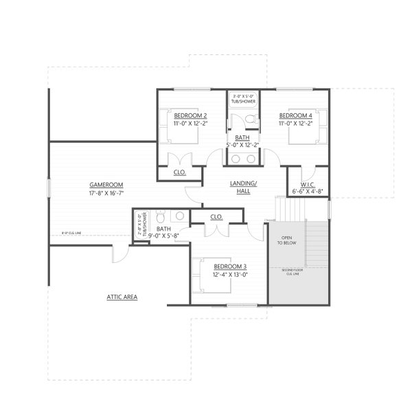 Craftsman Floor Plan - Upper Floor Plan #1094-22