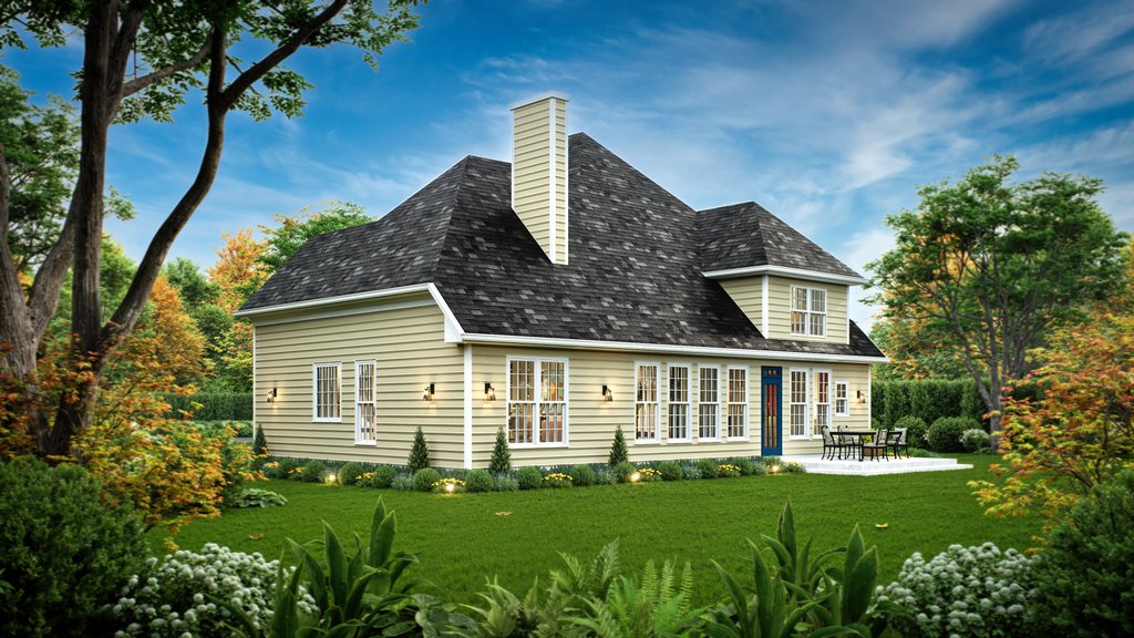Exterior - Rear Elevation for Colonial House Plan #119-258 - 3 bed, 2.5 bath