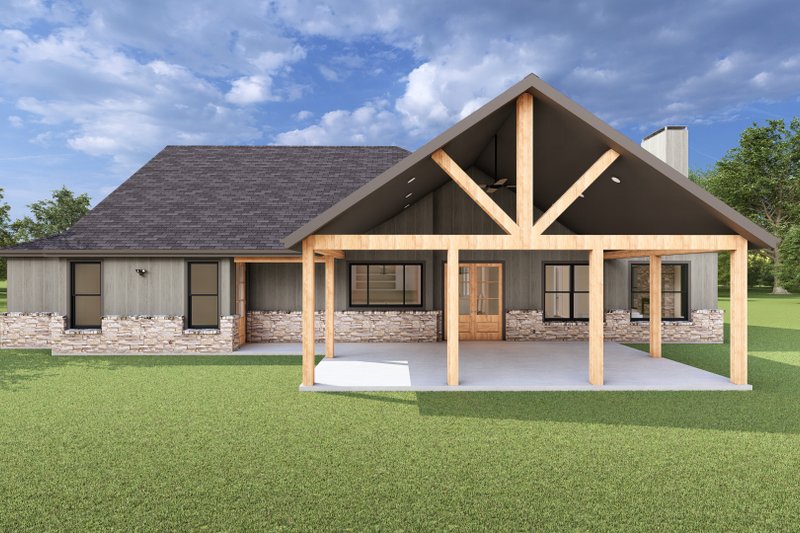House Design - Exterior - Rear Elevation for Craftsman House Plan #1127-5 - 3 bed, 2.5 bath