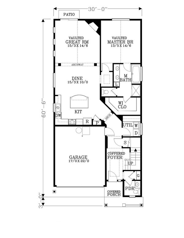 Craftsman Floor Plan - Main Floor Plan #53-479