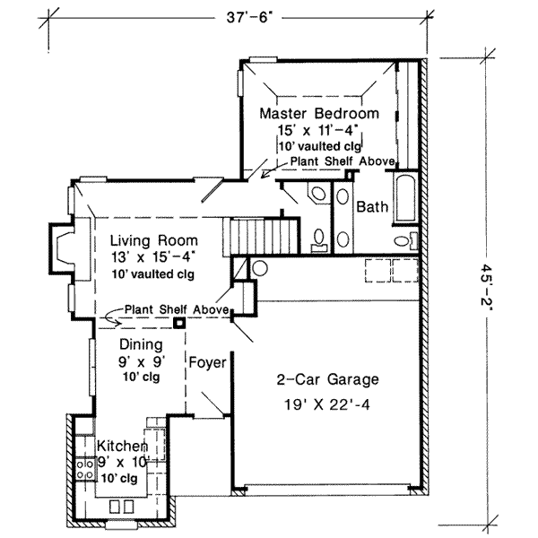 Traditional Floor Plan - Main Floor Plan #410-154