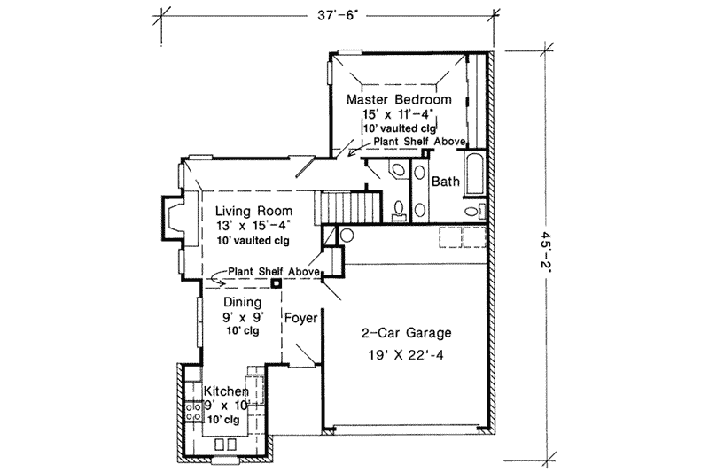 Home Plan - Floor Plan - Main Floor for Traditional House Plan #410-154 - 3 bed, 2.5 bath